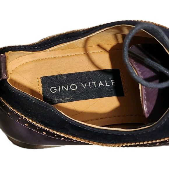 Gino Vitale Men\'s Lace Up Medallion Toe Dress Shoes Purple Size 13 main image 4